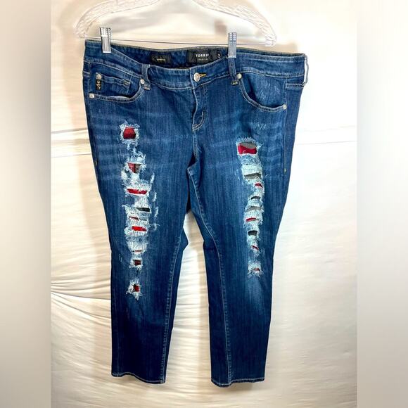 Torrid Premium Denim Boyfriend Jeans Women Size 16 - Picture 1 of 9